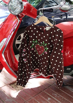 Diana bluse Brown Dot Sissel Edelbo 